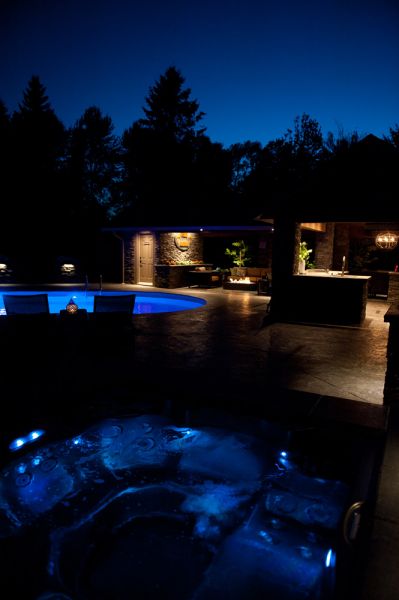 Backyard living with pool, hot-tub and entertaining area